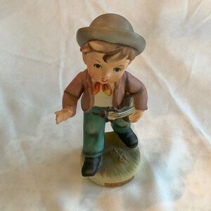 Vintage Boy with Violin Ceramic Figure. Erick Stauffers.